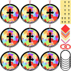 48PCS Sunday School VBS Crafts Bulk: Paper Cross Nativity Suncatchers, Jesus by Renbuzhu