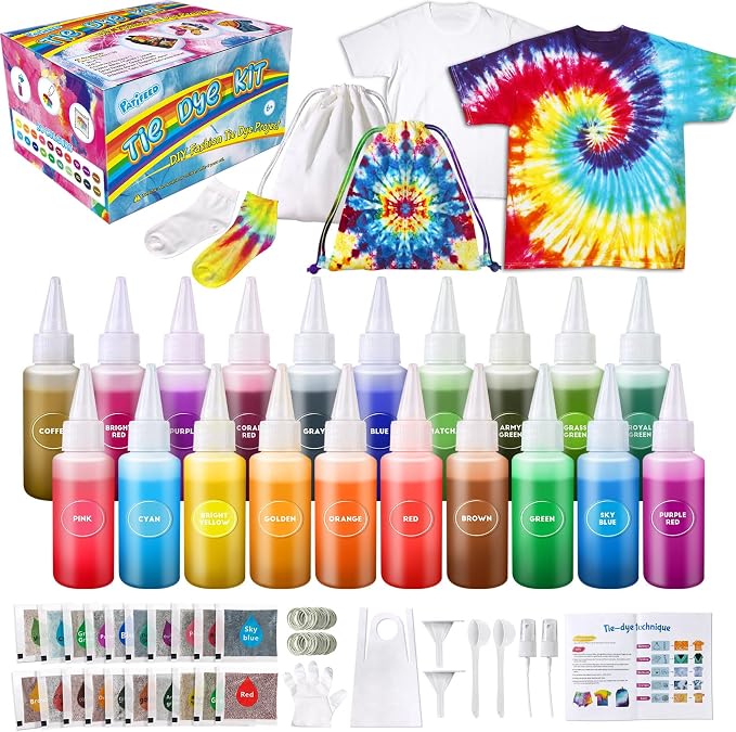 Tie Dye Kit for Kids Adults, 20 Colours | Arts and Crafts Toy, For Girls & Boys by PATIFEED