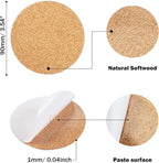Self-Adhesive Cork Round, Allazone 120 Pack 9 x 9CM Cork Backing Sheets - Image 2