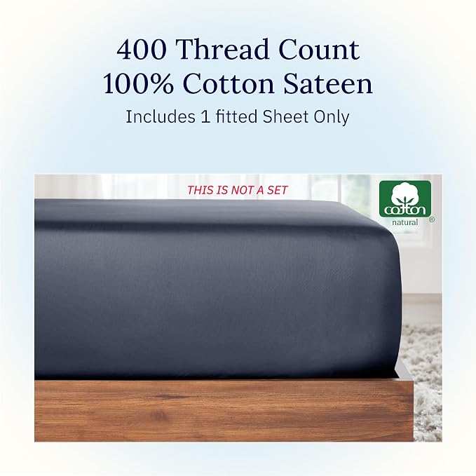 California Design Den Queen Size Fitted Sheet, Deep Pocket Soft 400 Thread - Image 3