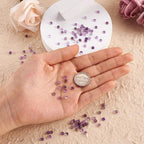 FASHEWELRY 100Pcs Natural Amethyst Cabochons Flat Back Gemstone Cabochons 4mm - Image 5