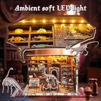 3D Wooden Puzzles for Adults, DIY Miniature Dollhouse, Book Nook Kit, Built-in - Image 4