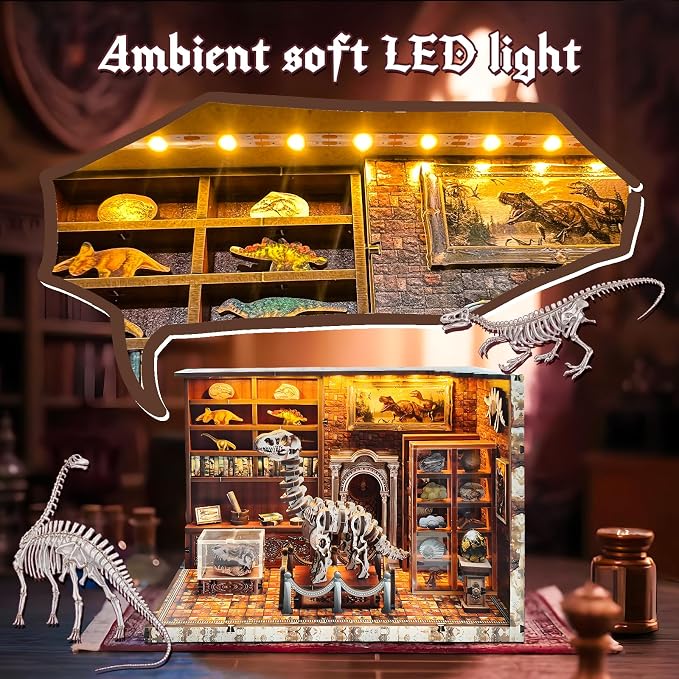 3D Wooden Puzzles for Adults, DIY Miniature Dollhouse, Book Nook Kit, Built-in - Image 4