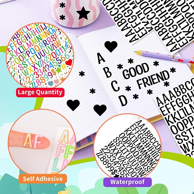 Letter Stickers 1 inch, Self-Adhesive Vinyl Waterproof ABC Letter Stickers - Image 3