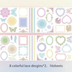 130 Pcs Lace Scrapbook Stickers - Image 4