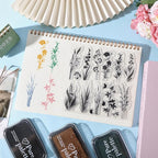 GLOBLELAND Flowers Grass Reeds Clear Stamps - Image 5
