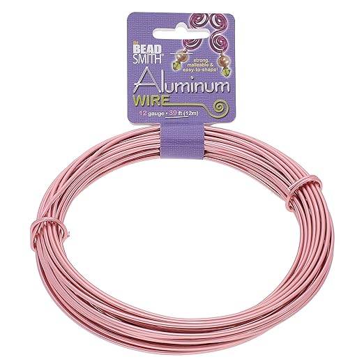 The Beadsmith Anodized Aluminum Wire – 12 Gauge – 39 feet – Rose Gold Color – by TheBeadsmith