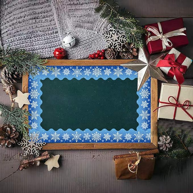 69 Feet Winter Snowflake Bulletin Board Borders, Scalloped Borders Bulletin - Image 3