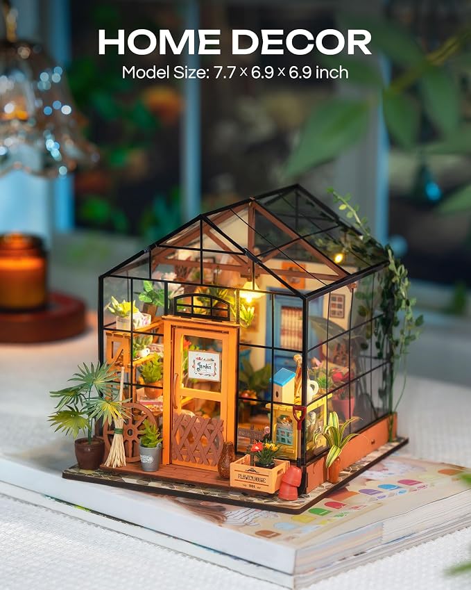 Rolife DIY Miniature House Kit-Mini Diorama 1/18 Greenhouse Dollhouse Building - Image 6