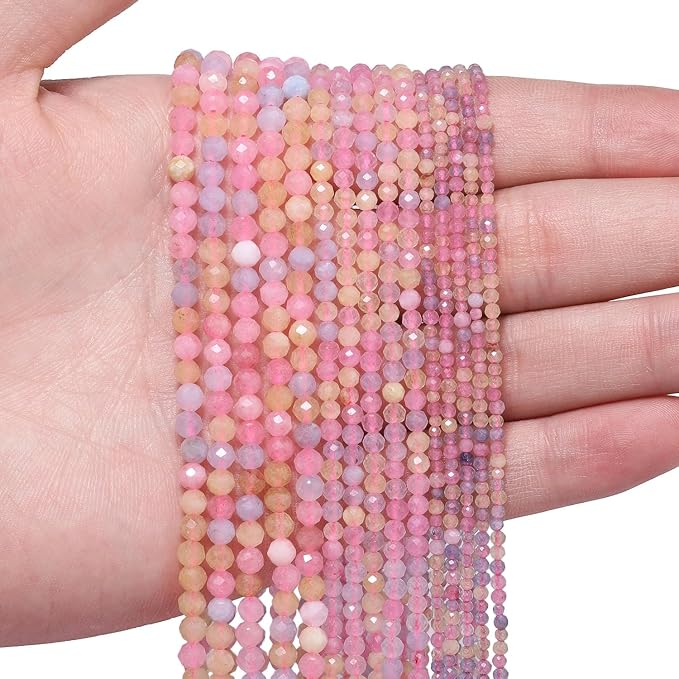 2mm 180pcs Morganite Stone Tiny Gemstone Beads - Image 2