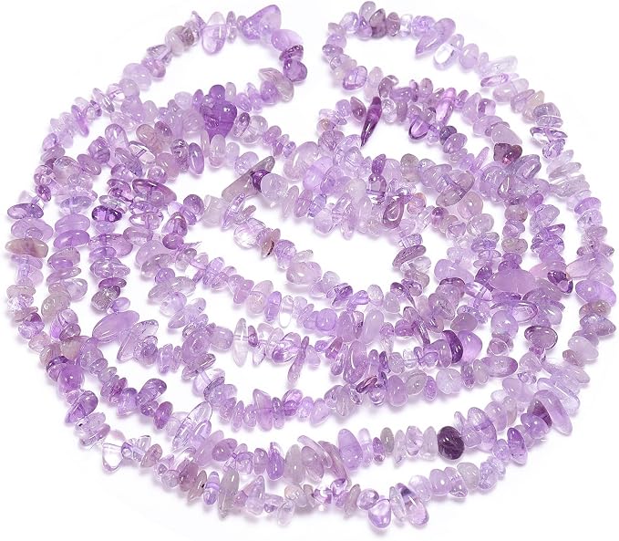 400Pcs 5-8mm Natural Lilac Amethyst Chip Stone Beads | Pre-Drilled Irregular - Image 6