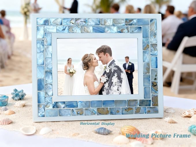 5x7 Mother of Pearl Picture Frame Beach, Tabletop or Wall Photo Frame - Image 3