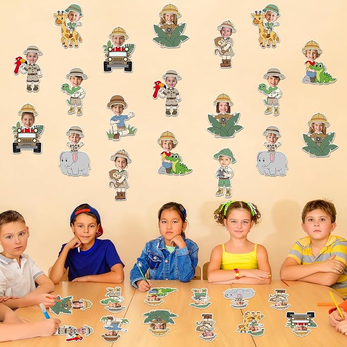 60pcs Jungle Safari Theme DIY Cutouts Jungle Animals Bulletin Board Decoration - Image 5