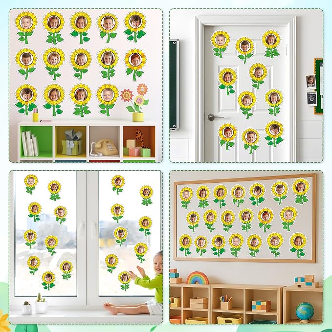 60pcs Sunflower Theme DIY Cutouts Sunflower Bulletin Board Decoration Set - Image 7