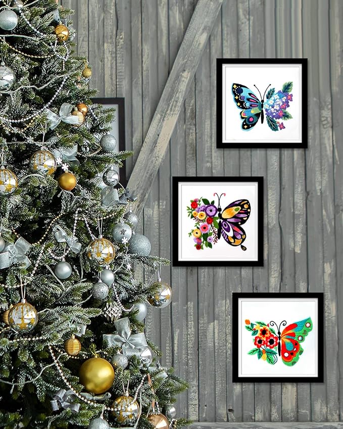 TINDTOP Embroidery Kit for Adult, Hummingbird Butterfly Mushroom Flower Kit | 9 - Image 5
