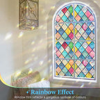 Haton Window Privacy Film Stained Glass Film, Rainbow Decorative Window Cling - Image 2