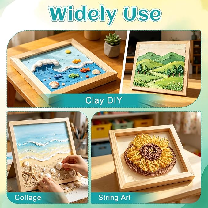 ESRICH 8x8 Inch Wood Panels, 2 Pack Square Craft Wood Canvas Boards, Blank - Image 6