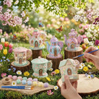 Thyle 6 Set 5 Inch Ceramics Fairy House to Paint Teapot Fairy Garden House - Image 6