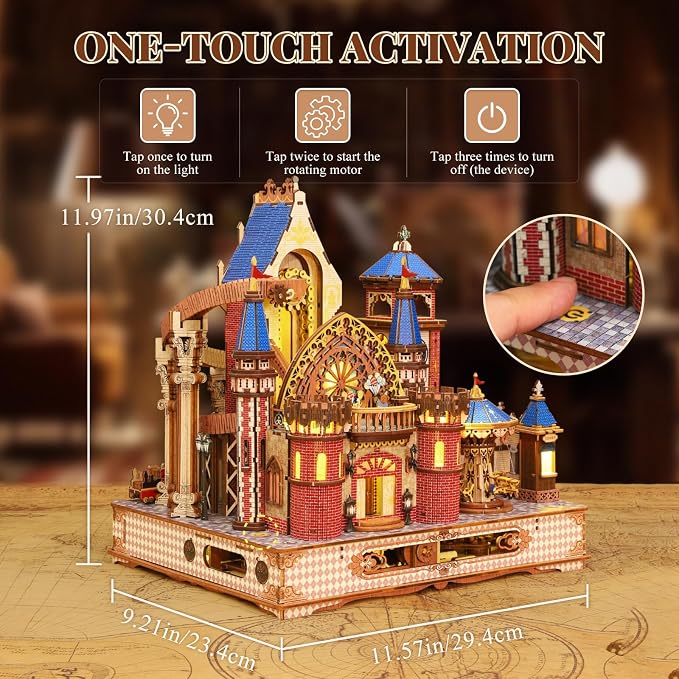 DIY 3D Wooden Puzzles for Adults, Alnwick Castle Miniature House Kit - Image 4