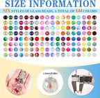 XSEINO About 144 Colors 1200PCS 6mm Glass Beads Bracelet Making Set, Colored - Image 2