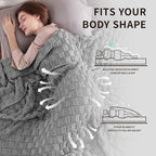 Knitted Weighted Blanket for Adult, No Beads Heavy Blanket 50” x 60'' 10lbs - Image 3
