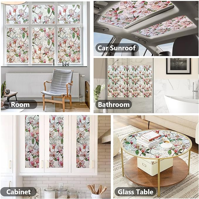 Ranzdn Window Privacy Film, Stained Glass, Static Cling, 35.4" x 157.4" | No - Image 5
