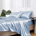 MR&HM Satin Bed Sheets with Elastic Corner Straps, Full Size Sheets Set by MRHM