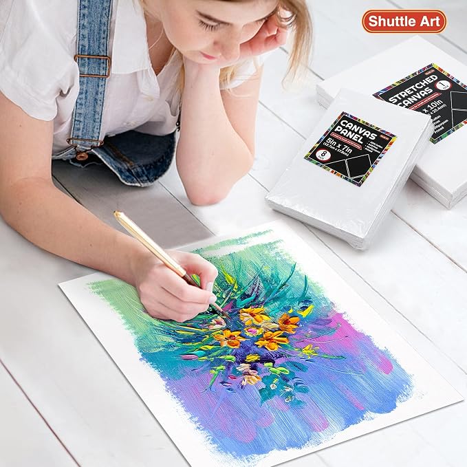 Shuttle 34-Pack Art Canvas for Painting, 5x7/8x10/9x12/11x14 Inch 100% Cotton - Image 5