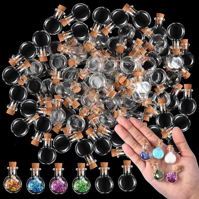 Zhehao 200 Pcs 2 ml Mini Glass Bottles Jars by Zhehao