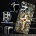 for Samsung Galaxy S25 Ultra Case, Christian Cross Stained Glass Pattern Glossy - Image 5