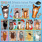 Aowplc 48 Pcs Make A Horse Sticker Sheets Mix and Match - Image 2