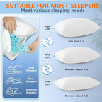 UYWO Cooling Pillows King Size Set of 2, Memory Foam Pillows - Image 6