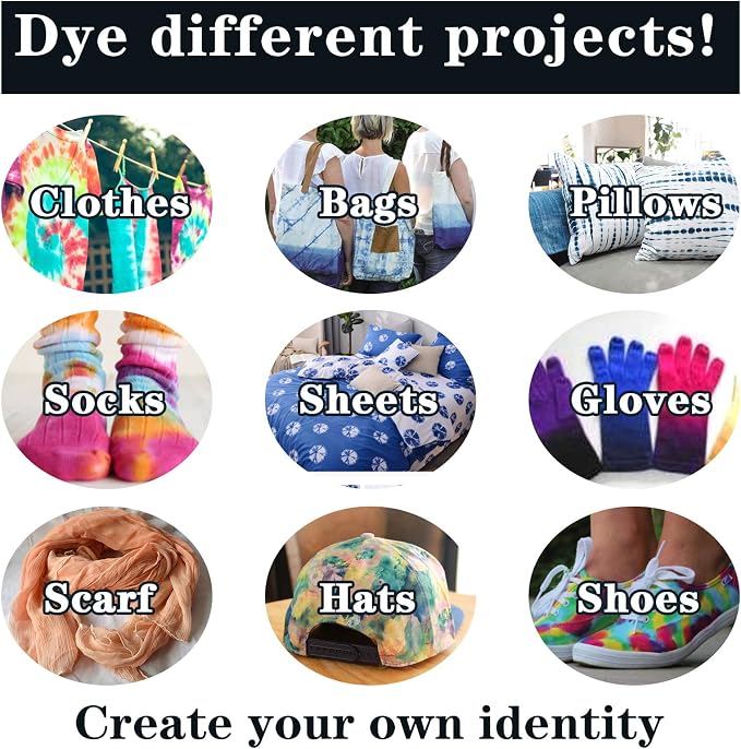 WINSONS Tie Dye Kit, 8 Colours Non Toxic Permanent Fabric Dye Art Set - Image 7