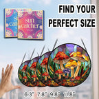 Jungle Mushrooms Acrylic Suncatcher Faux Stained Glass Window Hanging 11.8" | - Image 2