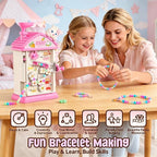 MAGTHIC Charm Bracelet Making Kit- Automatic Hand-Crank Pink House Toys that - Image 3
