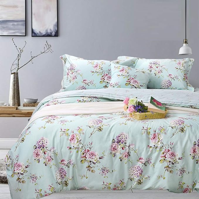 FADFAY Shabby Vintage Duvet Cover Twin XL Dorm Bedding Fashionable Rose and by CottonWorldSweetDream