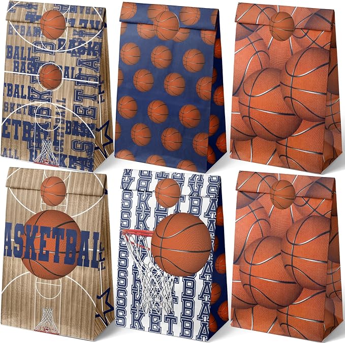 Basketball Party Favor Bags – 24 Pcs Basketball Gift Bags by Outego