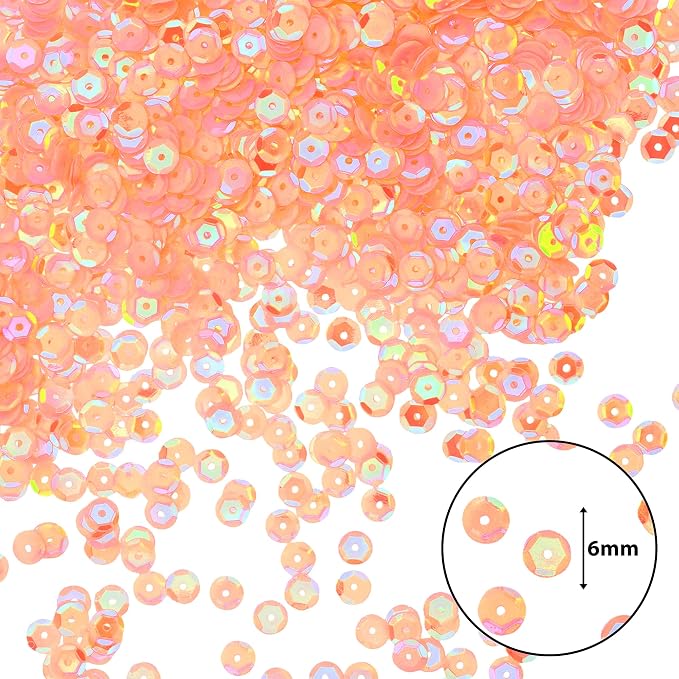 Mandala Crafts 6mm Cup Round Peach Sequins - Image 3
