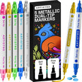 ARTISTRO 5 Metallic Dual-Tip Acrylic Paint Markers – Paint Pens Set by ARTISTRO