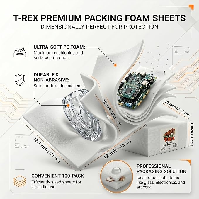 100 Pack Foam Sheets 7.87"x12" 1/16" Thick - Image 2