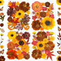 130Pcs Orange Fall Pressed Dried Flowers and Butterfly by LUCISKY