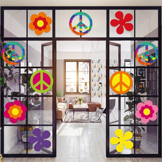 Gejoy 20 Pcs Hippie Party Flower Cutouts 60s 70s Groovy Party Cutouts - Image 6