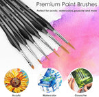 Miniature Paint Brushes, Micro Detail Paint Brush Set, Triangular Grip Handles - Image 5