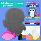 KRAFUN Beginner Sewing Kit, Sew Penguin & Fish, Pre-Cut Felt, Kids Ages 5+ | - Image 2