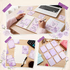 Gersoniel 9 Pcs Vintage Scalloped Sticky Notes, Aesthetic Purple Sticky Notes - Image 4