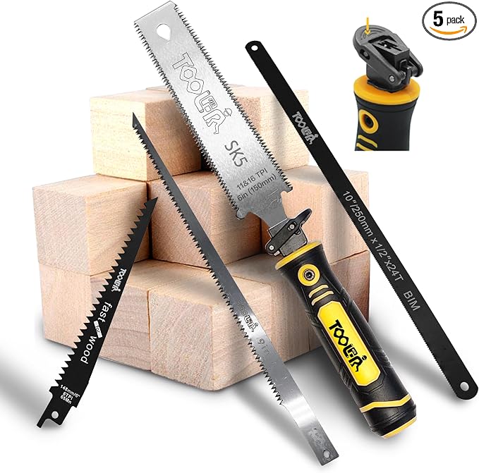 5-In-1 Multi Blades Hand Saw, 6 Inch Double Edges Japanese Pull, DrywallSaw by TOOLANTOOLS