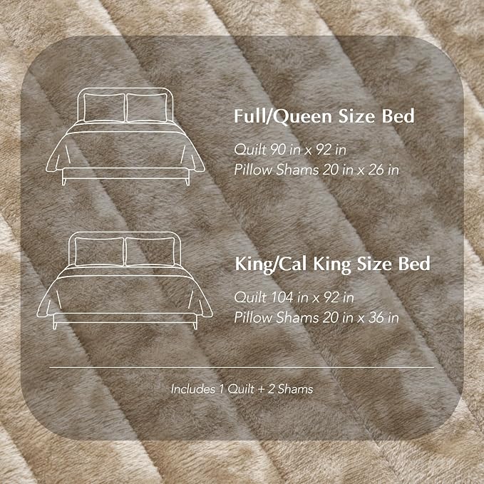 EVERGRACE Velvet Quilt Set King Size, Luxurious Soft Striped Channel Bedding Set - Image 9