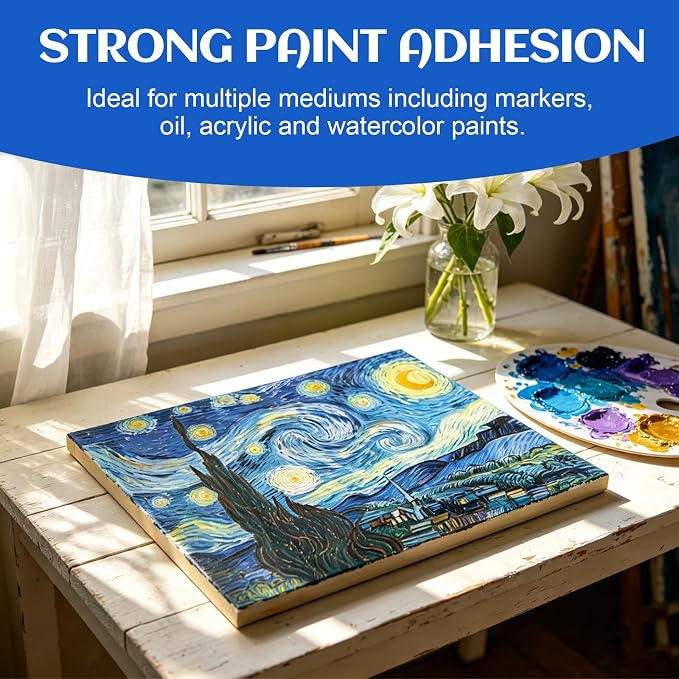 ESRICH 11x14 Inch Wood Panels for Painting, 2 Pack Craft Wood Canvas Boards - Image 4