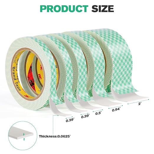 3M Double Sided Foam Tape 0.75" x 10Ft White 4026 Double Coated Urethane - Image 4