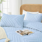 Andency Light Blue Comforter Set Full Size, Boho Soft Warm Tufted Neutral - Image 4